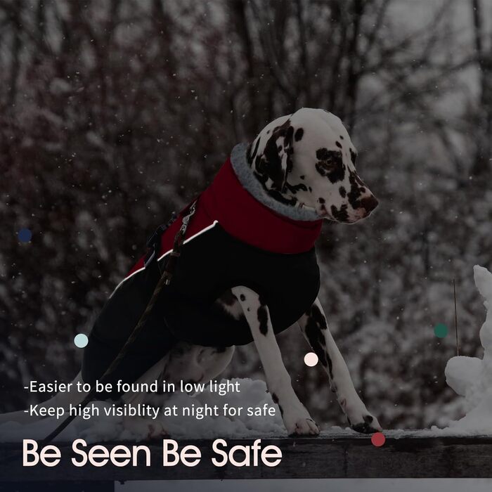 Теплий зимовий одяг для собак IECOii з відбиваючими елементами, регульований, з пряжкою, флісова комір для холодної погоди, м'який зимовий теплий одяг для собак маленьких, середніх та великих розмірів (Small(Обхват грудей: 32-42 см), Бордовий)