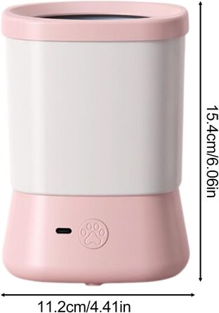 Очищувач лап для собак Dubbulon | Мийка лап для собак - 2 швидкості, захист від бризок, аксесуар для догляду за лапами під час прогулянок, походів, кемпінгу, рожевий