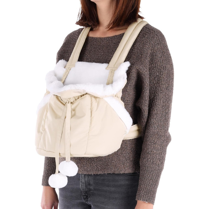Трапельник для собак та котів Cuddi Beige – зручна та стильна сумка-переноска | 32x22x25 см