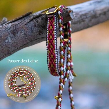 Нашийник для собак Ben&Bruno: широкий, регульований, ручної роботи, міцний, надійний, довговічний, з паракорду, для маленьких, середніх та великих собак, XL, багатокольоровий