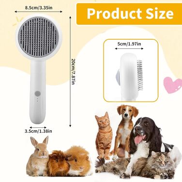 Електрична щітка для собак та котів 2-в-1 з точилкою для кігтів, сіра. Видаляє 90% відмерлої та розпушеної шерсті, підходить для середніх та довгошерстих тварин