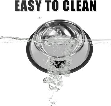 Набори мисок для котів Serentive з нержавіючої сталі (2 шт.), неслизькі, для маленьких котів, міцні, для корму, об'єм 380 мл, знімні гумові основи, легко миються, сірий колір