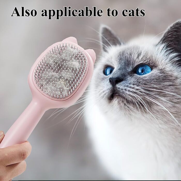 Самоочищувана щітка для собак маленьких порід - регульована щітка для грумінгу цуценят, Йоркширів, Ши-тцу, Мальтіпу та Мальтезе (Рожева)