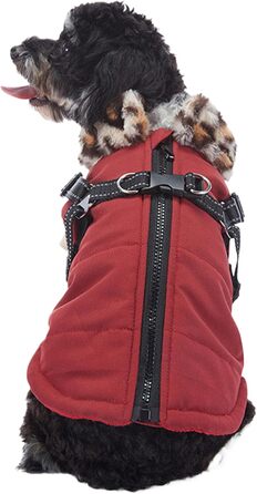 Зимова куртка для собак, світловідбиваючий нашийник-жилет для собак, 28 x 25 x 3 см, одяг для домашніх тварин з світловідбиваючими смугами для малих, середніх собак XL