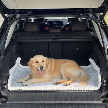 Накидка на сидіння автомобіля для собак, килимок-ліжко для собак, м'який, неслизький, 63 x 138 см, сірий колір, матеріал: молочний фланель