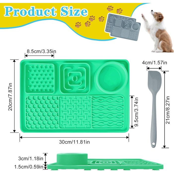 Шлека для собак Cooltto з лотком та шпателем: силіконова підстилка з присосками для миття, грумінгу та догляду за кігтями. Модель C & A