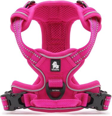 Шлея для собак Truelove TLH5651, XL, фуксія, проти ривків, з відбиваючими вставками для нічної видимості, для прогулянок і пригод на вулиці