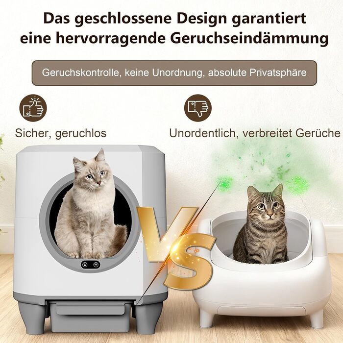 Автоматичний лоток для котів Katzenklo Selbstreinigend, 65л, XXL, з керуванням через додаток, для 2+ котів