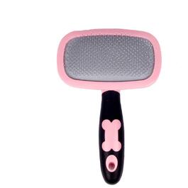 Слікер для собак 360° - щітка для грумінгу, видаляє 90% відмерлої шерсті, рожева