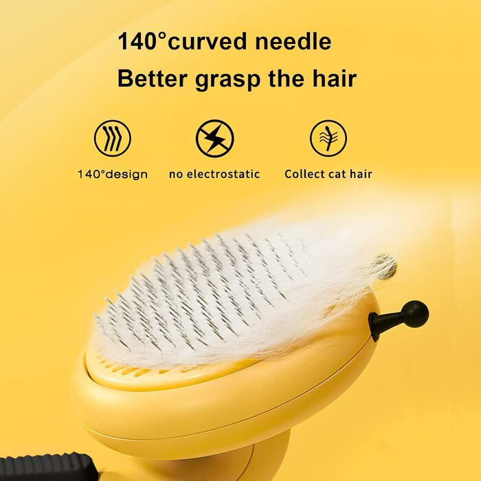 Бурштянна щітка для собак та котів: видаляє підшерсток, розплутує шерсть