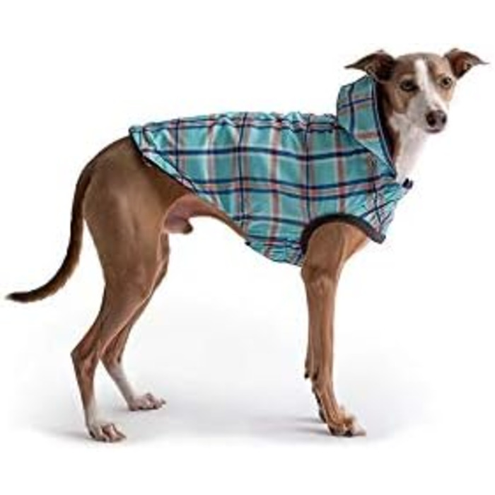 Дощовик для собак GF Pet ElastoFit, водонепроникний, розмір 4XL (довжина спини 38 см), зелений/темно-синій