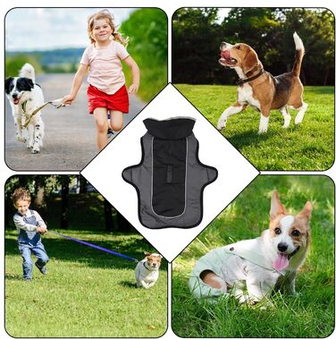 Водонепроникний зимовий одяг для собак - тепла куртка з флісовою підкладкою | Зимовий одяг для собак, водонепроникний та вітронепроникний, з регульованими ремінцями, теплий, з флісовою підкладкою, для маленьких, середніх собак