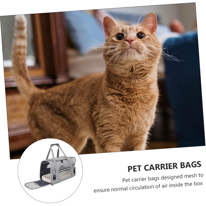 Рюкзак-переноска для котів та маленьких собак Garvalon з дихаючого матеріалу, з підтримуючими стійками, складаний, для подорожей та до ветеринара