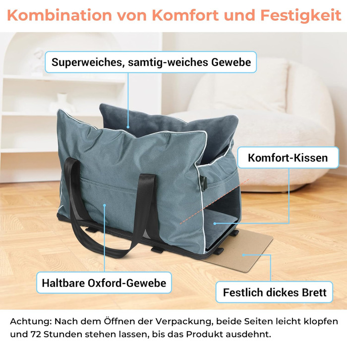 Автокрісло для маленьких собак та котів, кріплення на середню консоль, знімний, можна прати, з хутром, для цуценят, м'яке, тепле, сіре, маленьке