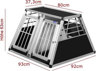 Транспортний бокс для собак Transportbox N73 з алюмінію, 92x93x63 см, з перегородкою та аварійним виходом