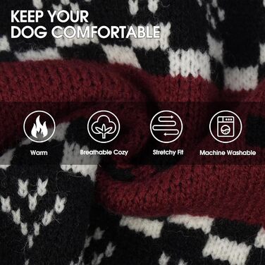 Пуловер для собак IECOii Doggen, великих порід, теплий трикотажний, червоний, розмір 4XL (90 см)