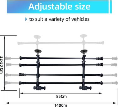 Сітка для собак у багажник авто, універсальна, з нержавіючої сталі. Підходить для седанів, універсалів, SUV. Висота: 32–50 см, Ширина: 85–140 см