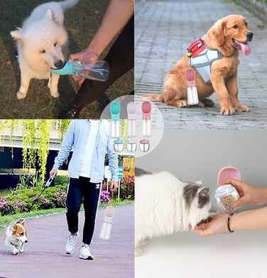 Водяна пляшка для собак на прогулянці, портативна, BPA-free, 550 мл, біла