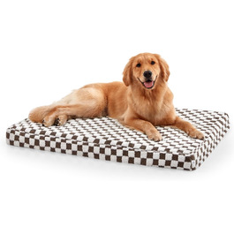 Ортопедичне ліжко для собак великих порід Joejoy, 106.7 x 71.1 см, знімний, пральний чохол, м'який плюш, піна Memory Foam