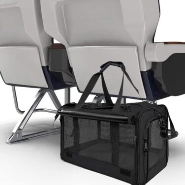 Транспортний бокс для собак та котів SHJOEE, складаний, дихаючий, для великих котів та цуценят, чорний, 46 x 46 x 30 см