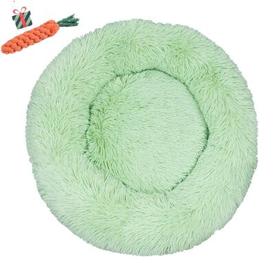 Кругла лежанка для собак Chickwin з м'якого плюшу, антиковзаюча база, також підходить для котів, розмір та колір обираються (100см, зелений)