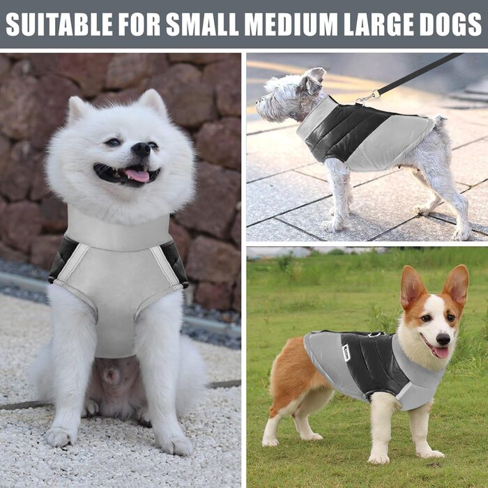 Водонепроникна куртка для собак Idepet: тепла та зручна на осінь/зиму (S, сірий)