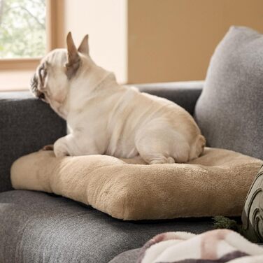 Килимок для собак BEDSURE великого розміру - м'яка лежанка для собак, комфортна матрац для домашніх тварин з неслизьким дном, тепла подушка для великих собак, верблюжий колір, 74x53x8 см