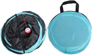 Туннель для котів Alnicov S-подібний, 3-х стороння конструкція, складаний, інтерактивна іграшка-лабіринт для кошенят, цуценят, кроликів та морських свинок з сумкою для зберігання