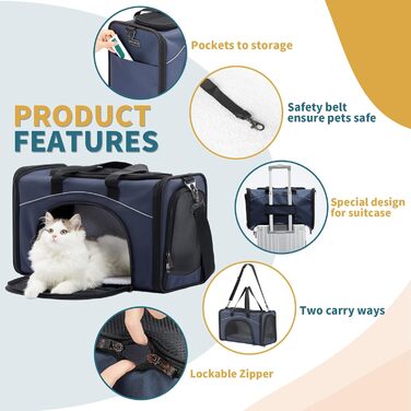 Транспортувальна сумка для котів і собак Petsfit, авіаперевезення, сіра