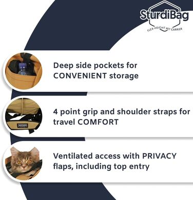 Сумка-переноска для домашніх тварин STURDI PRODUCTS SturdiBag, велика, з регульованою висотою