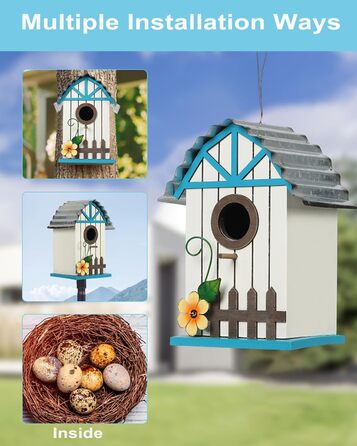 Дерев'яний будиночок для птахів Vogelhaus - годівниця та гніздовий ящик для диких птахів (28x18.5x31.5 см)