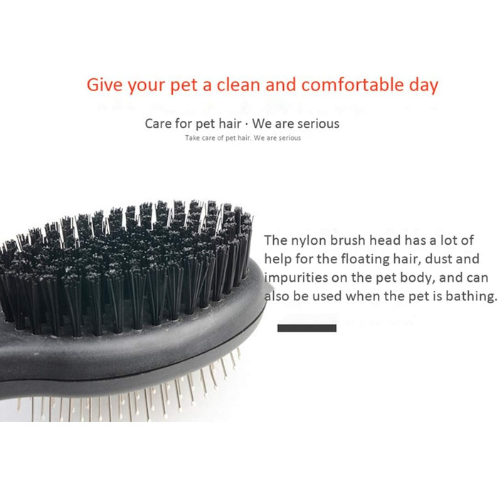 Двостороння щітка для грумінгу домашніх тварин - для собак та котів з короткою та середньою шерстю
