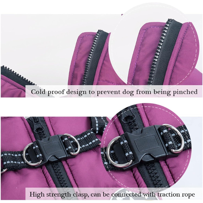 Зимова куртка для собак Furryking 3 в 1, водонепроникна та вітрозахисна, з отвором для шлейки (зелена, S)