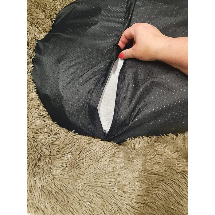 М'яке ліжко для собак знімний чохол 80 см - Ручна робота, пухнасте ліжко для собак, подушка для собак пухнаста - ліжко для котів, машинне прання - кругле ліжко для котів Бежеве 80 см Бежевий