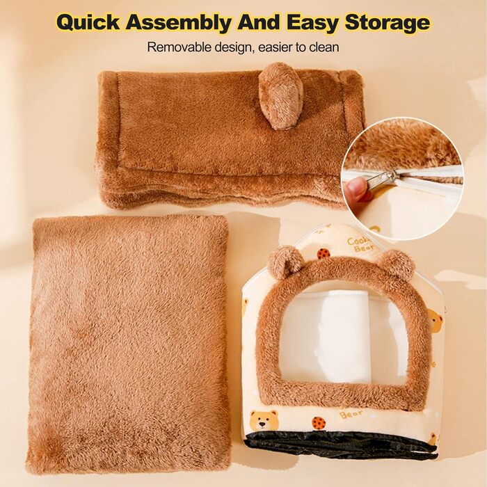 Кігтеточка-будиночок для котів Galatée, м'який лежак для тварин, іграшка-іглу, зручне ліжко для собак та котів, з неслизьким дном (M, Коричневий)