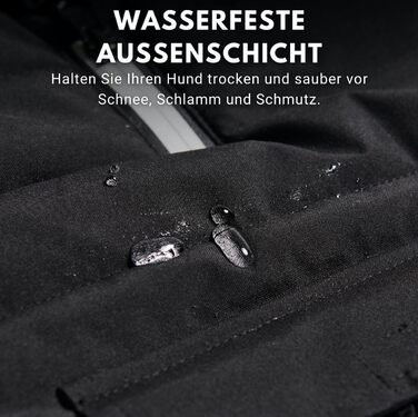 Тепла водонепроникна зимова куртка для собак Spark Paws Warmshield™, флісова, вітрозахисна, з відбивачами, для середніх і великих порід, чорна, розмір S