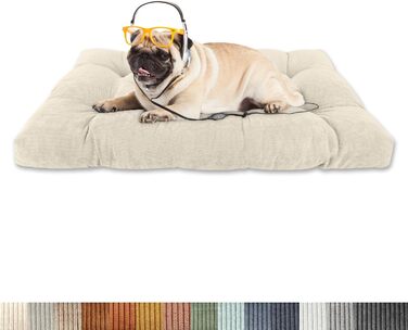 Ортопедичне ліжко для собак 50x30x8 см, м'яке, з антиковзним дном, для маленьких та середніх собак, біле