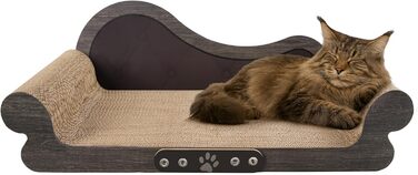 Кігтеточка для котів XXL, 68 см, килимок з дизайном дивану, з щільного гофрокартону для відпочинку та ігор