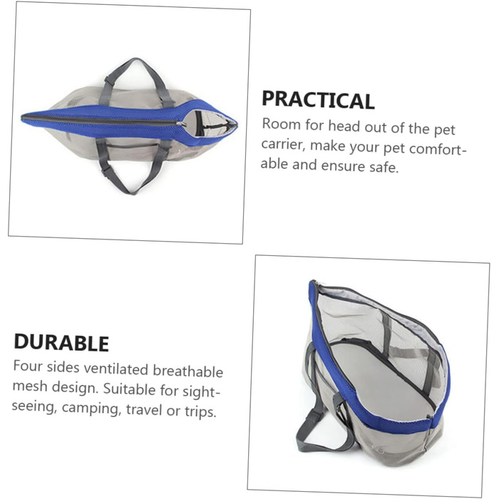 Сумка-переноска для собак Milisten з нейлону та сітки, легка та дихаюча, для активного відпочинку, подорожей та прогулянок з маленькими собаками та котами (блакитна)