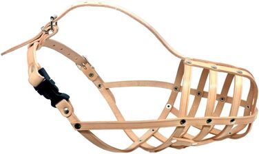 Шкіряна маска для собак L&J Pets для мопсів, пуделів, хаскі та інших собак з подібним розміром морди (5, Чорний) Чорний 5