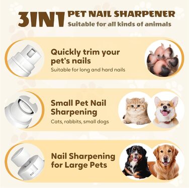 Електричний точило для кігтів собак, 2025 року, 3-х швидкості, тихе точило для собак, котів та інших тварин