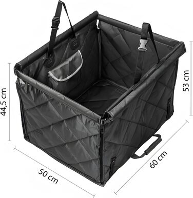 Автокрісло для собак Retoo: міцне, з сумкою, 60x50x44.5 см, чорне