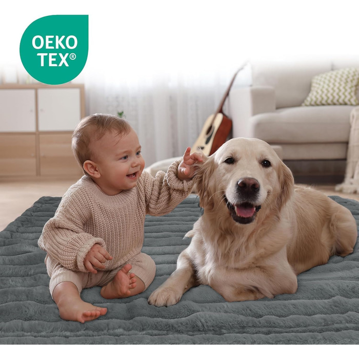 Водонепроникний коврик для собак на диван, плюш, великий розмір (127x152,4 см), XL, сірий, Twin (60x80')