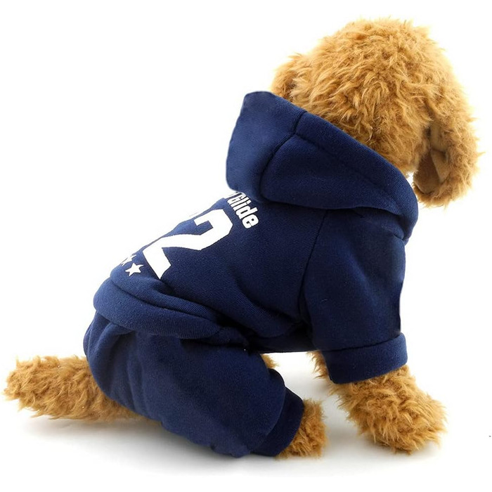 Захисний зимовий комбінезон для собак (L, блакитний) з флісовою підкладкою, теплий, для маленьких собак, бренду Ranphy