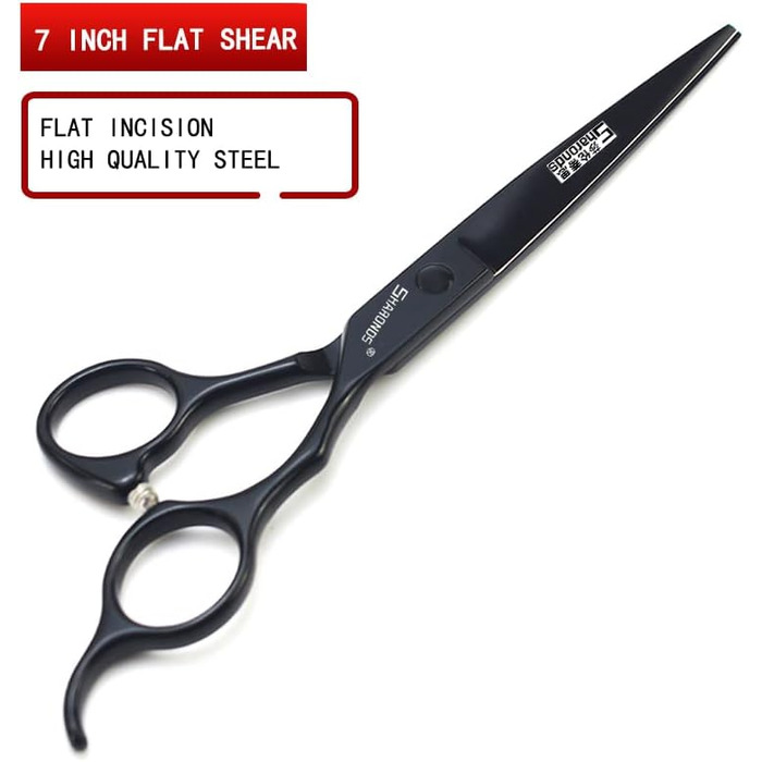 Набір професійних ножиць для стрижки волосся SHARONDS 6 та 7 дюймів (3 шт.) - ножиці для стрижки та витончення, 440C сталь, чорний колір