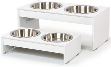 Підняті миски для собак і котів PetFusion, бамбук, нержавіюча сталь, водостійкі, висота 10,2/20,3 см