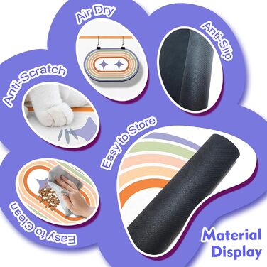 Підстилка для миски для собак та котів METEOROCK, 71x43 см, вбираюча, легко миється, фіолетовий зірка