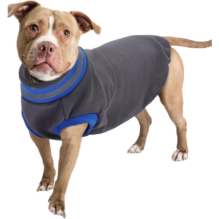 Пуловер для собак великих порід, тепла куртка з флісу, зимовий костюм для дому та вулиці (сірий, 2XL) XXL сірий