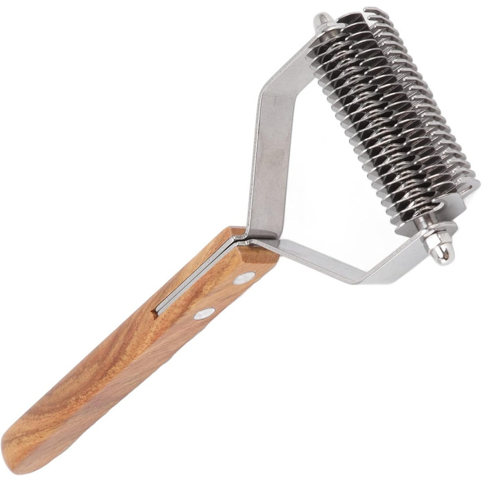 Гребінець для підшерстка собак та котів - для вичісування, видалення ковтунів, дворядний дерев'яний гребінець, щітка для грумінгу котів та цуценят