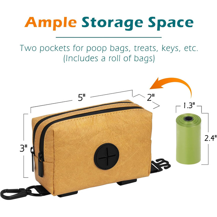 Диспенсер для собачих відходів PetBonus: водонепроникний контейнер для пакетів + 15 шт. пакетів (зелений/коричневий)